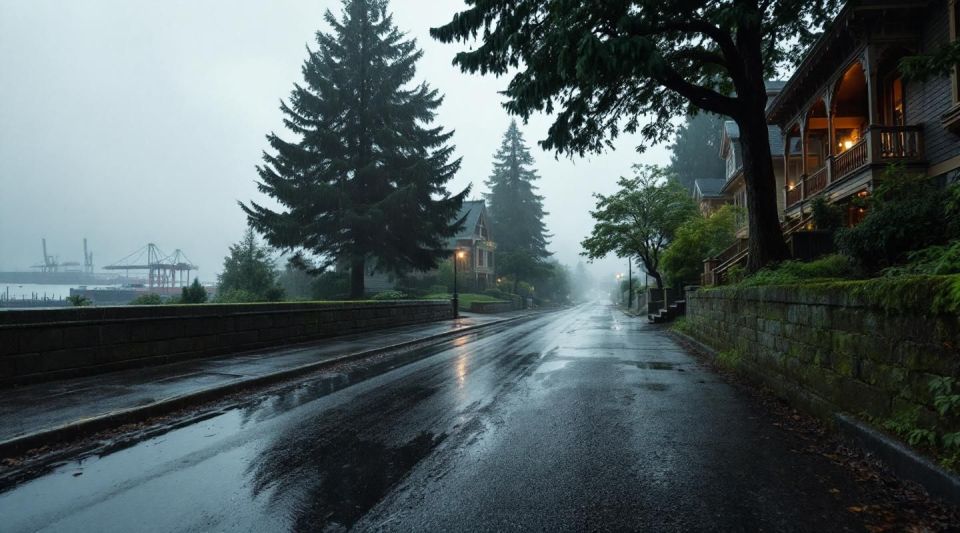A professional restoration team unloading equipment from a service van in front of a historic Tacoma home near Stadium District.