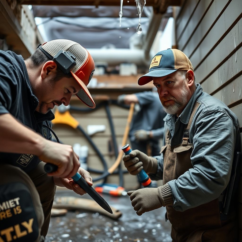 A team of restoration professionals unloading industrial drying equipment in a Tukwila neighborhood.