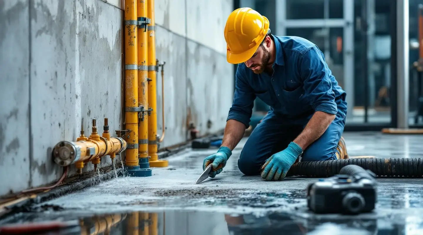 Professional restoration crew performing emergency water extraction and moisture mapping in a commercial hotel environment to ensure rapid recovery for Kent hospitality businesses.